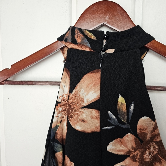Altar'd State Halter Top Black Peach Floral Mini Dress sz Small - Picture 10 of 15